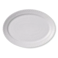 Royal Copenhagen White Fluted Half Lace Ovale Serveerschaal Met Halve Kanten Rand